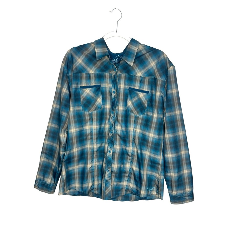 Kuhl Ionik Shirt Women's XL Odor Heat Control Plaid Shirt Hiking Outdoor